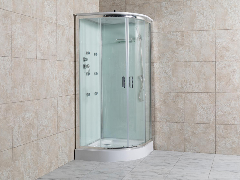 Cabine de douche en verre à dos peint en blanc N3SE