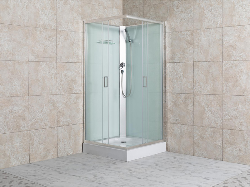 Cabine de douche à porte coulissante avec cadre en aluminium P1SQ