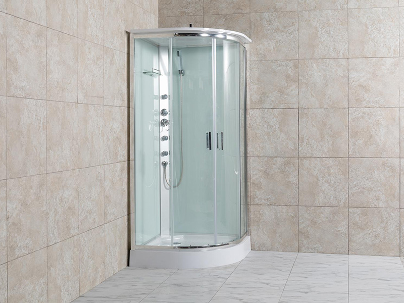Cabine de douche incurvée en aluminium argenté pour salle de bain P3SE