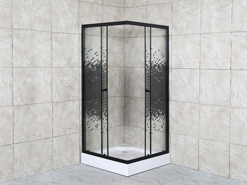 Cabine de douche à porte coulissante carrée en verre facile à installer SQ